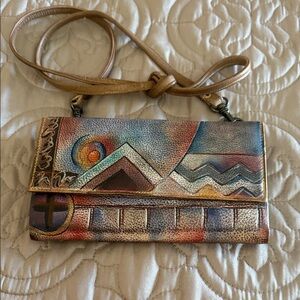 Artistic Multicolor Leather Crossbody Bag